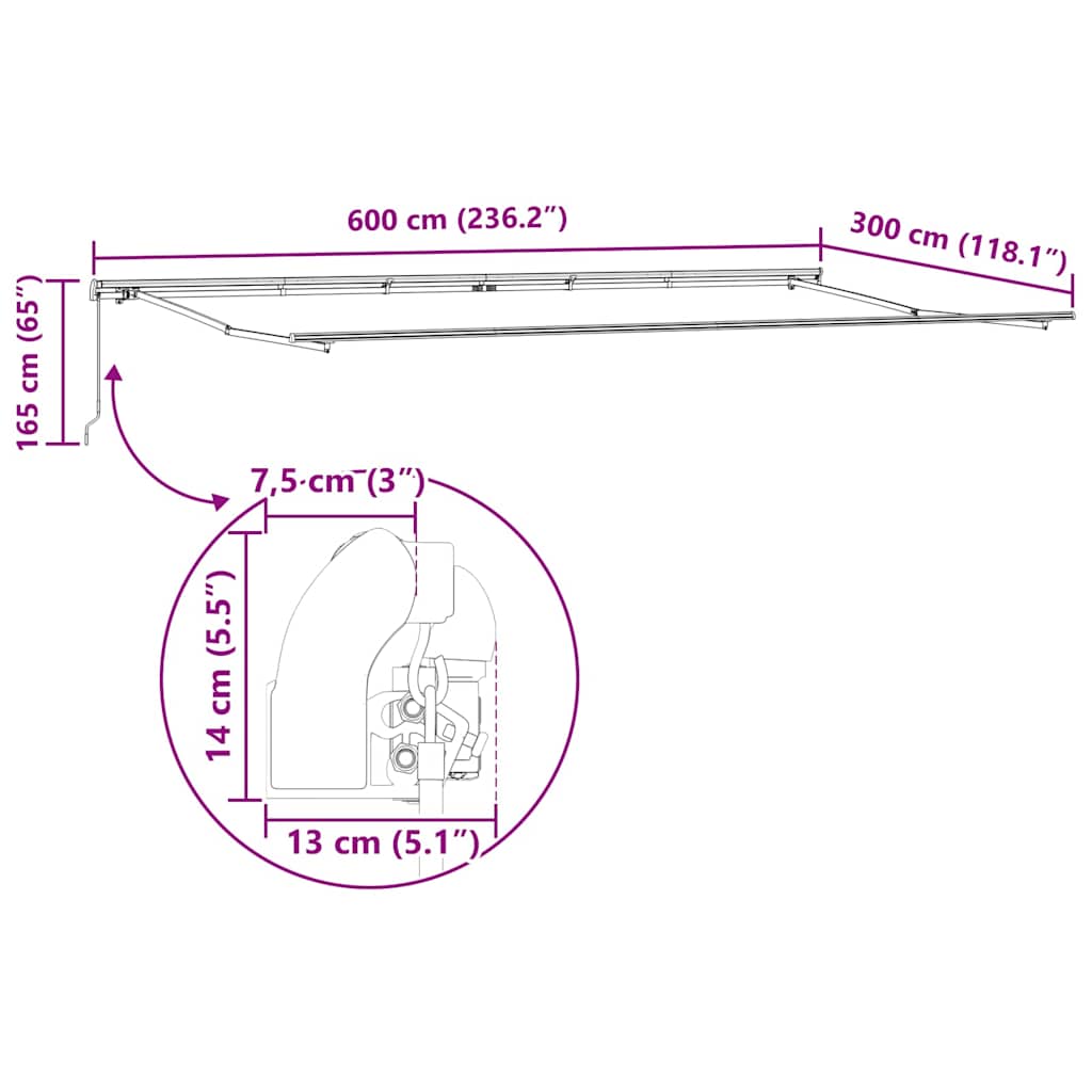 Povlačivi tende Žuta i narančasta 600 × 300 cm