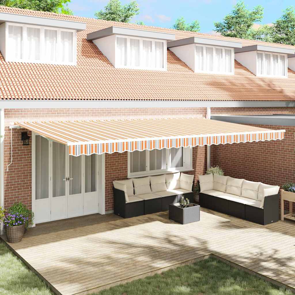 Povlačivi tende Šareni 600 × 300 cm Poliester i aluminij