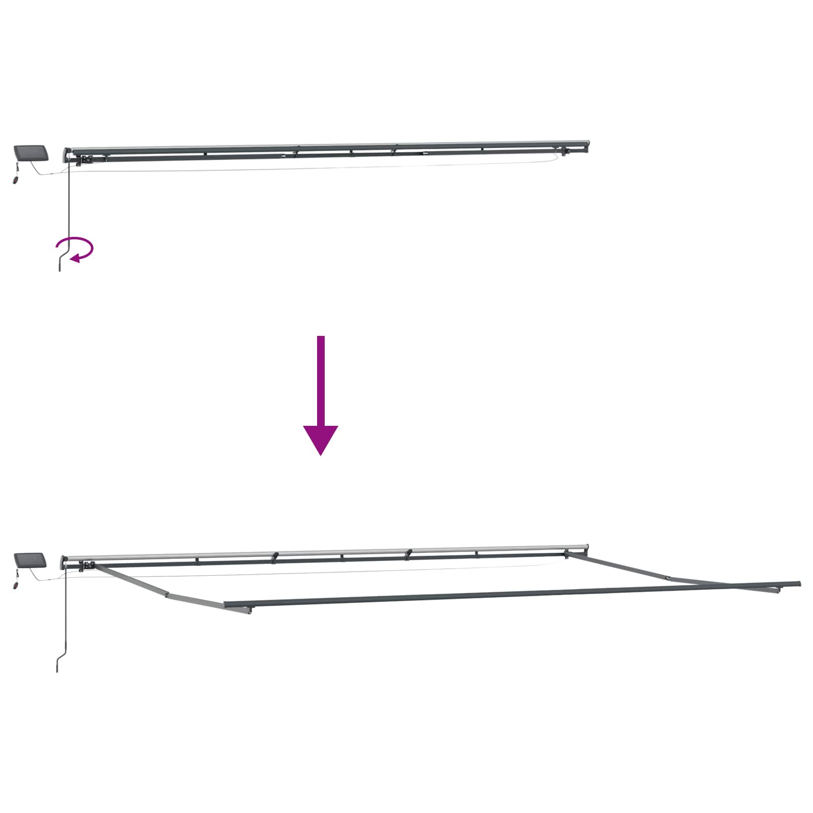 Skrovita tenda Šareni 600 × 300 cm tkanina
