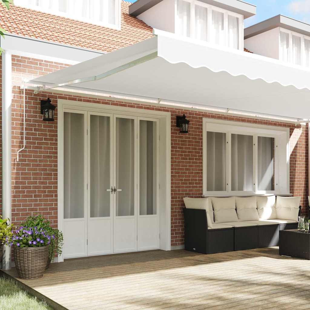Skrovita tenda Bijelo 600 × 300 cm Poliester i aluminij