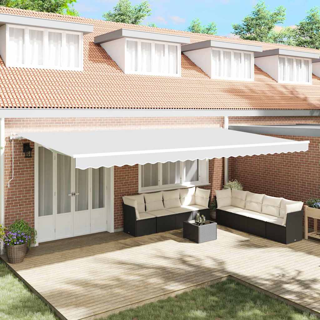 Povlačivi tende Bijela 600 × 300 cm Tkanina i Aluminij