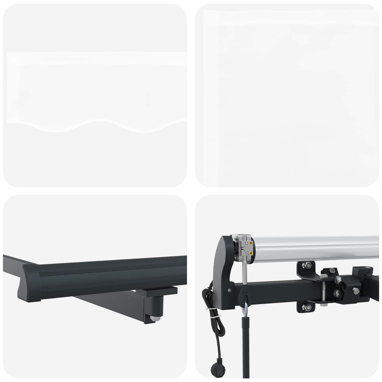Povlačivi tende Bijela 600 × 300 cm Tkanina i Aluminij