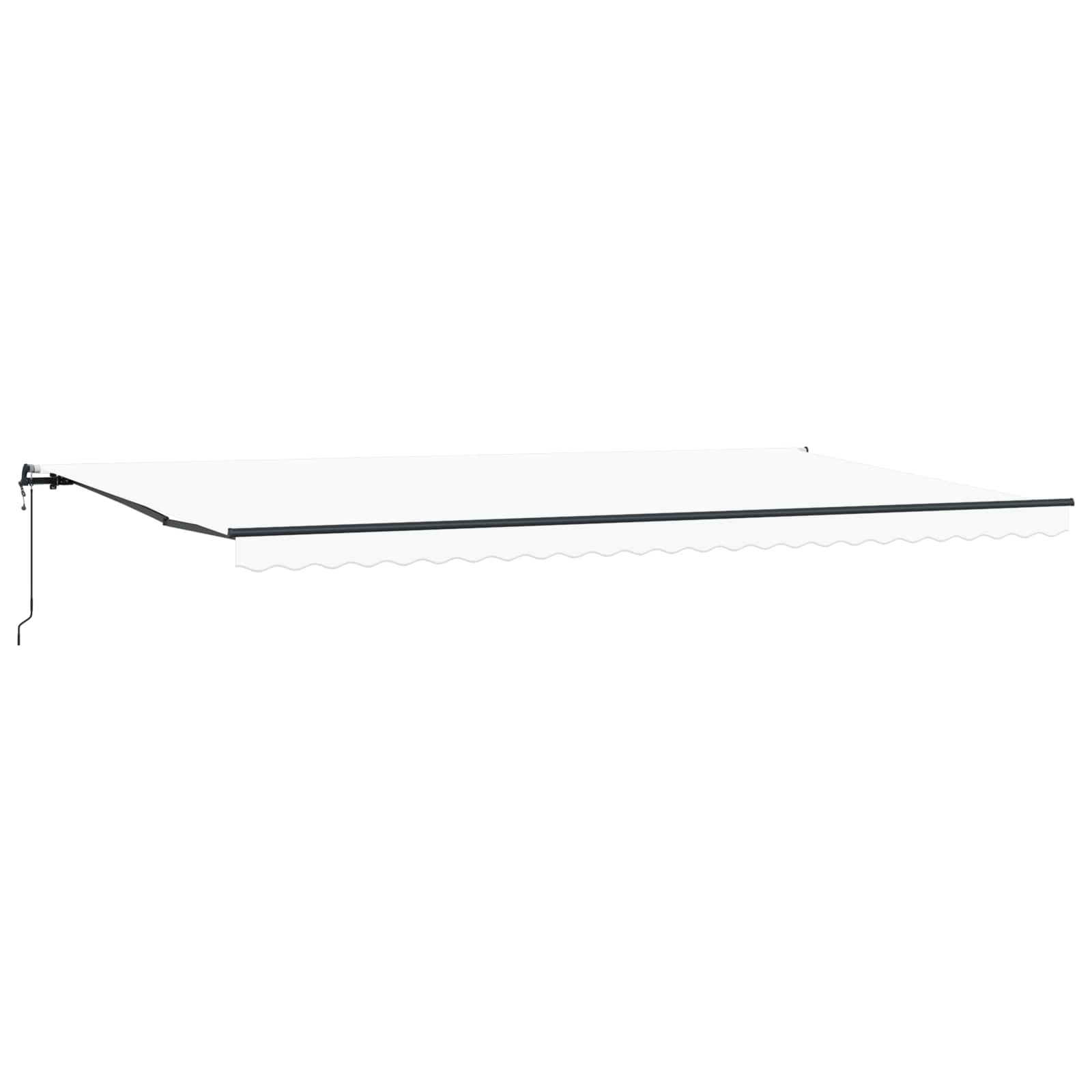 Skrovita tenda Bijelo 600 × 300 cm Tkanina i Aluminij