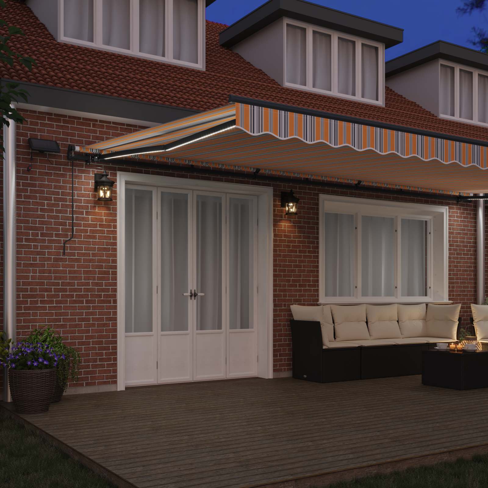 Povlačivi tende Šareni 600 × 350 cm Tkanina i Aluminij