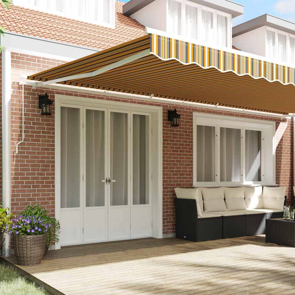 Povlačivi tende Šareni 600 × 350 cm Poliester i aluminij