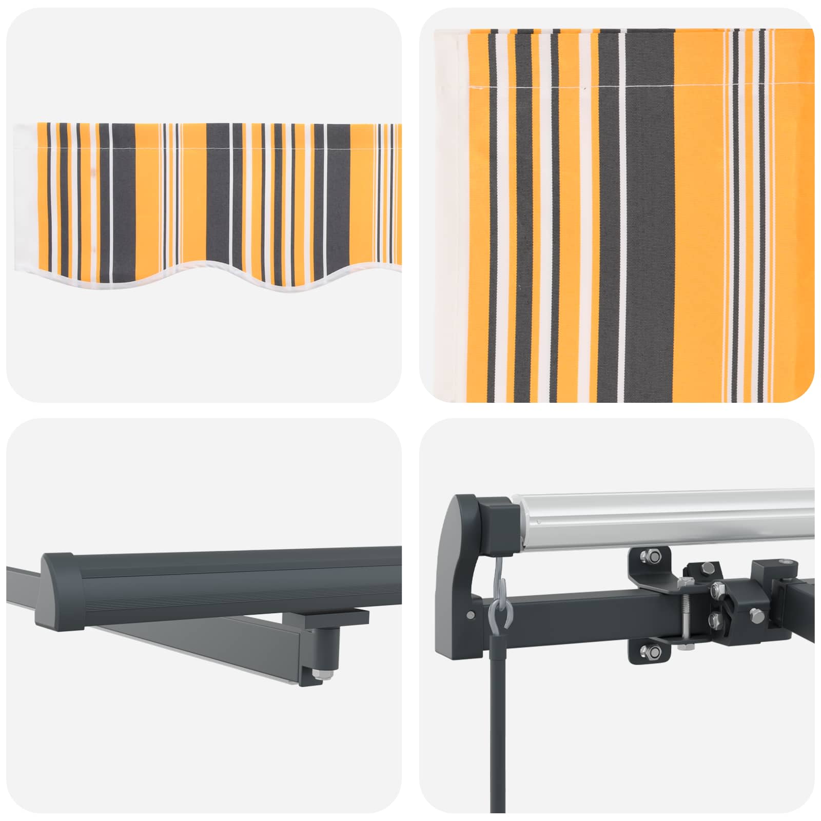 Povlačivi tende Šareni 600 × 350 cm Tkanina i Aluminij