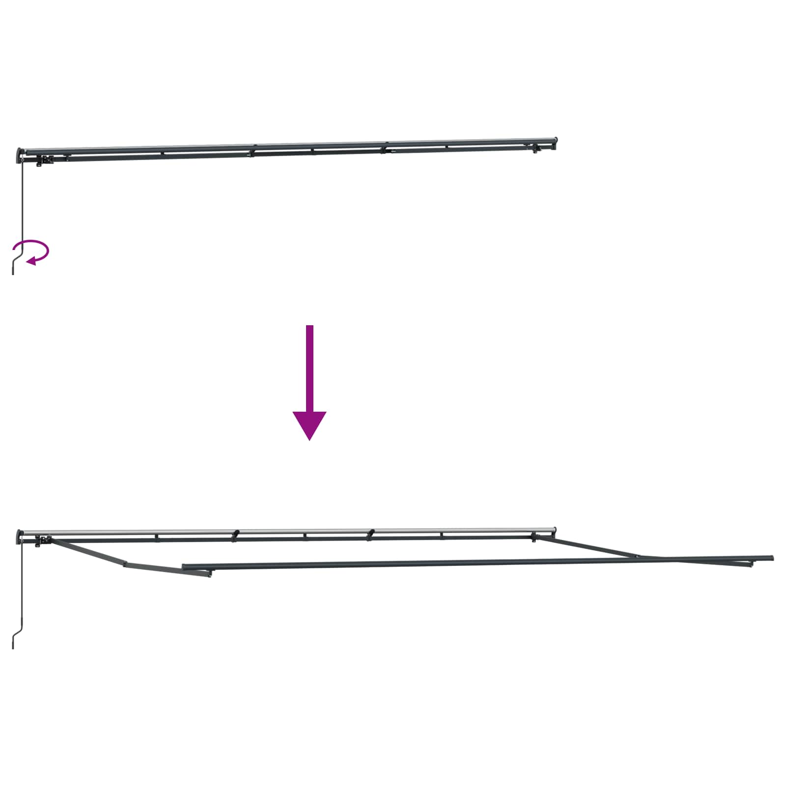 Povlačivi tende Bijela 600 × 350 cm Poliester i aluminij