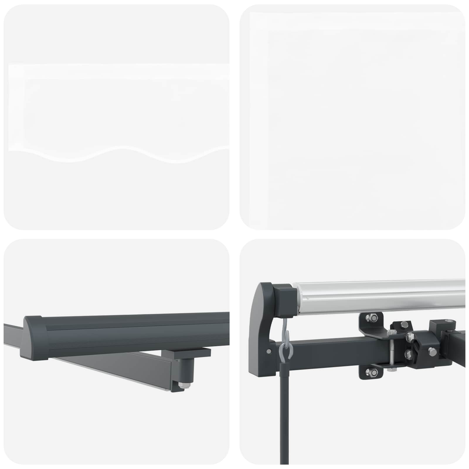 Povlačivi tende Bijela 600 × 350 cm Tkanina i Aluminij