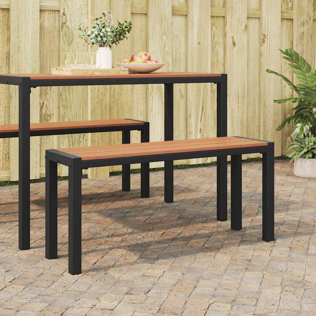 Vrtna klupa Smeđa 100 x 28 x 45cm Čelik