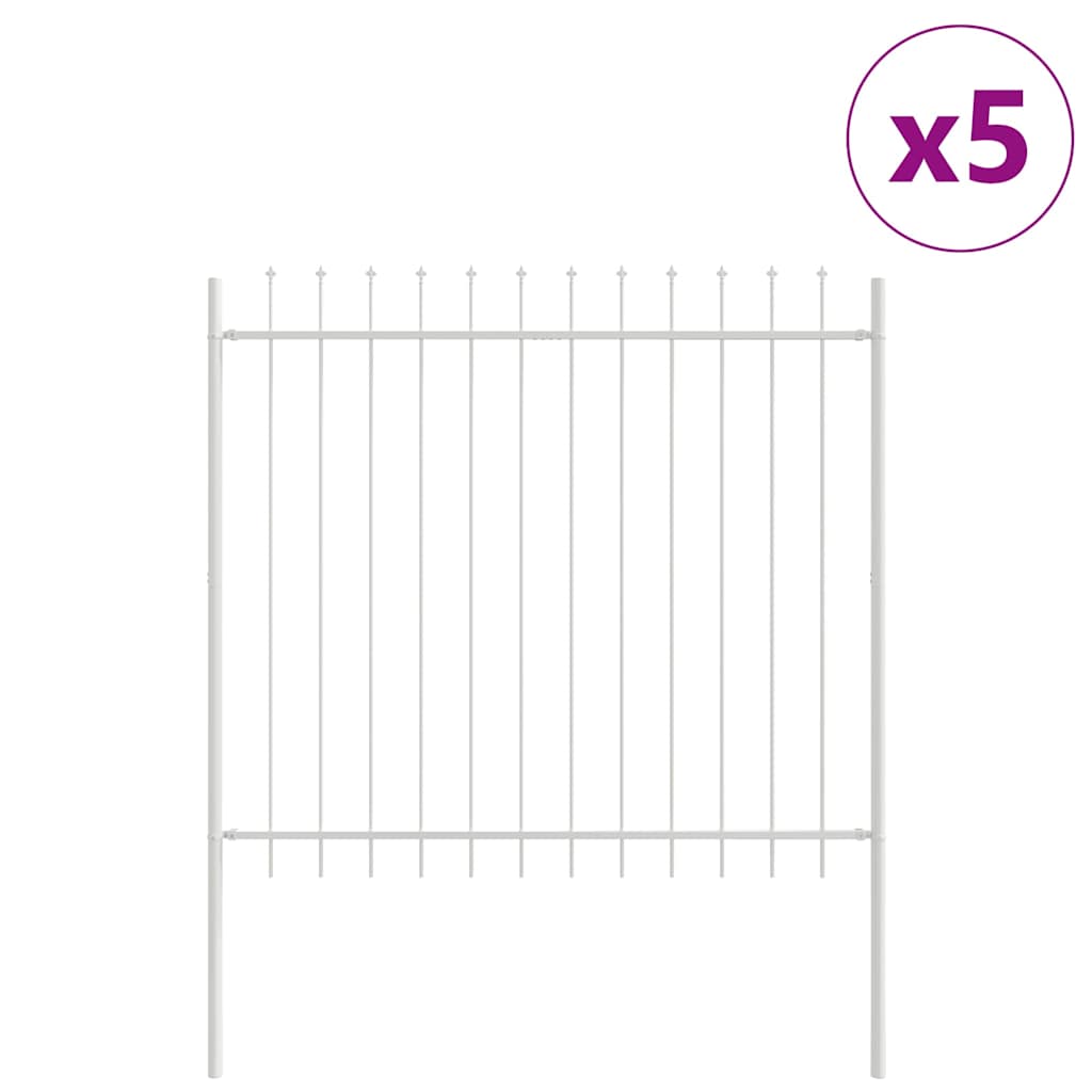 Vrtna Ograda 5 pcs Bijelo 8,5 x 1,5 m Čelik s prahom