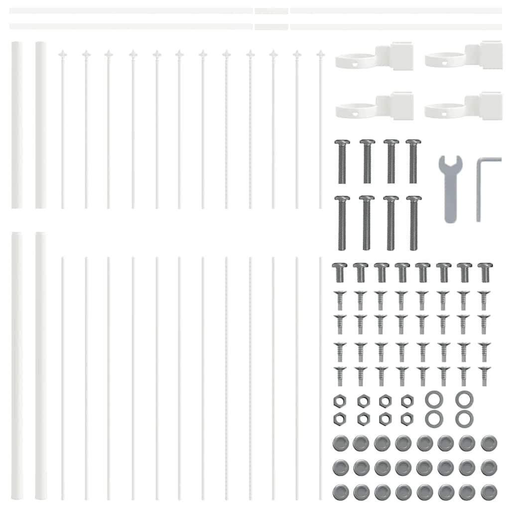 Vrtna Ograda 7 pcs Bijelo 11,9 x 1,5 m Čelik s prahom