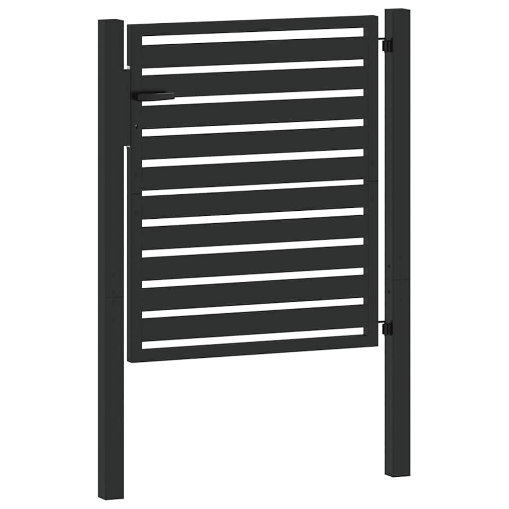 Vrtna vrata s mogućnošću zaključavanja crna 100x100 cm aluminijska