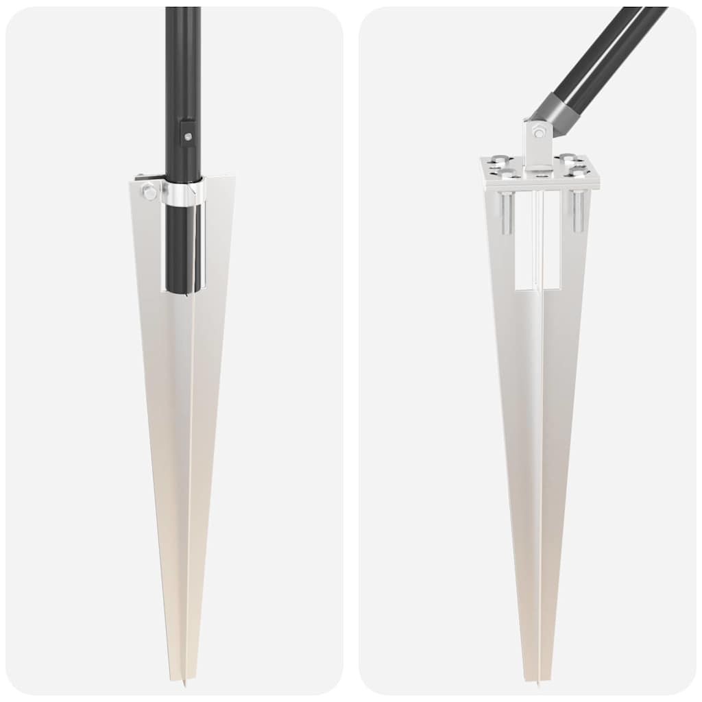 Stabić za ogradu s tlo 13 kom. Siva Čelik s prahom premazan