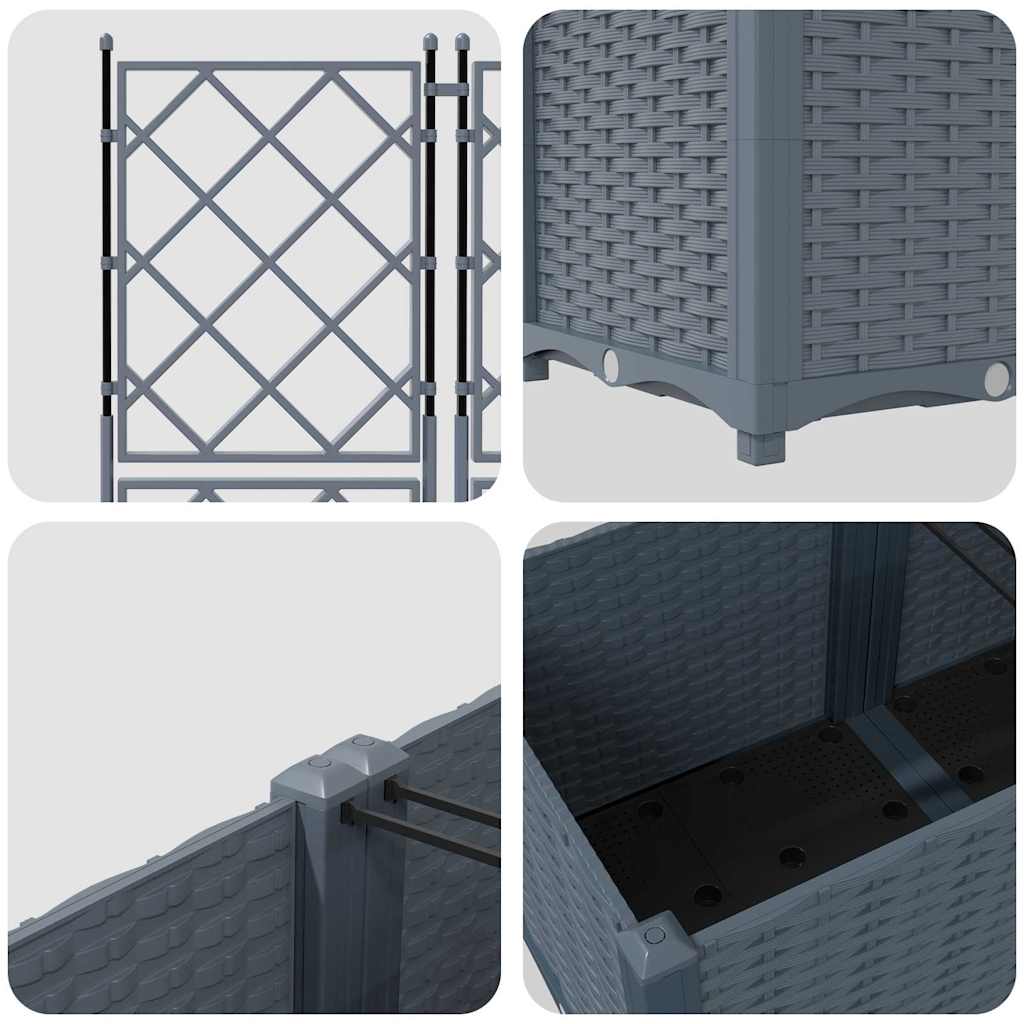 Vrtna saksija 3 pcs Svijetlo siva 120 x 40 x 143 cm Plastika