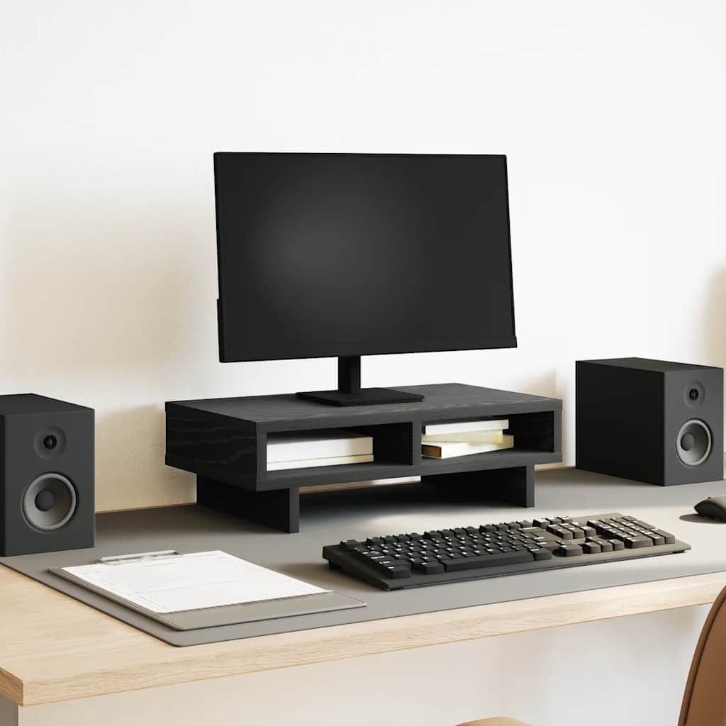 Stalak za monitor Crni hrast 50x27x15 cm Konstruirano drvo
