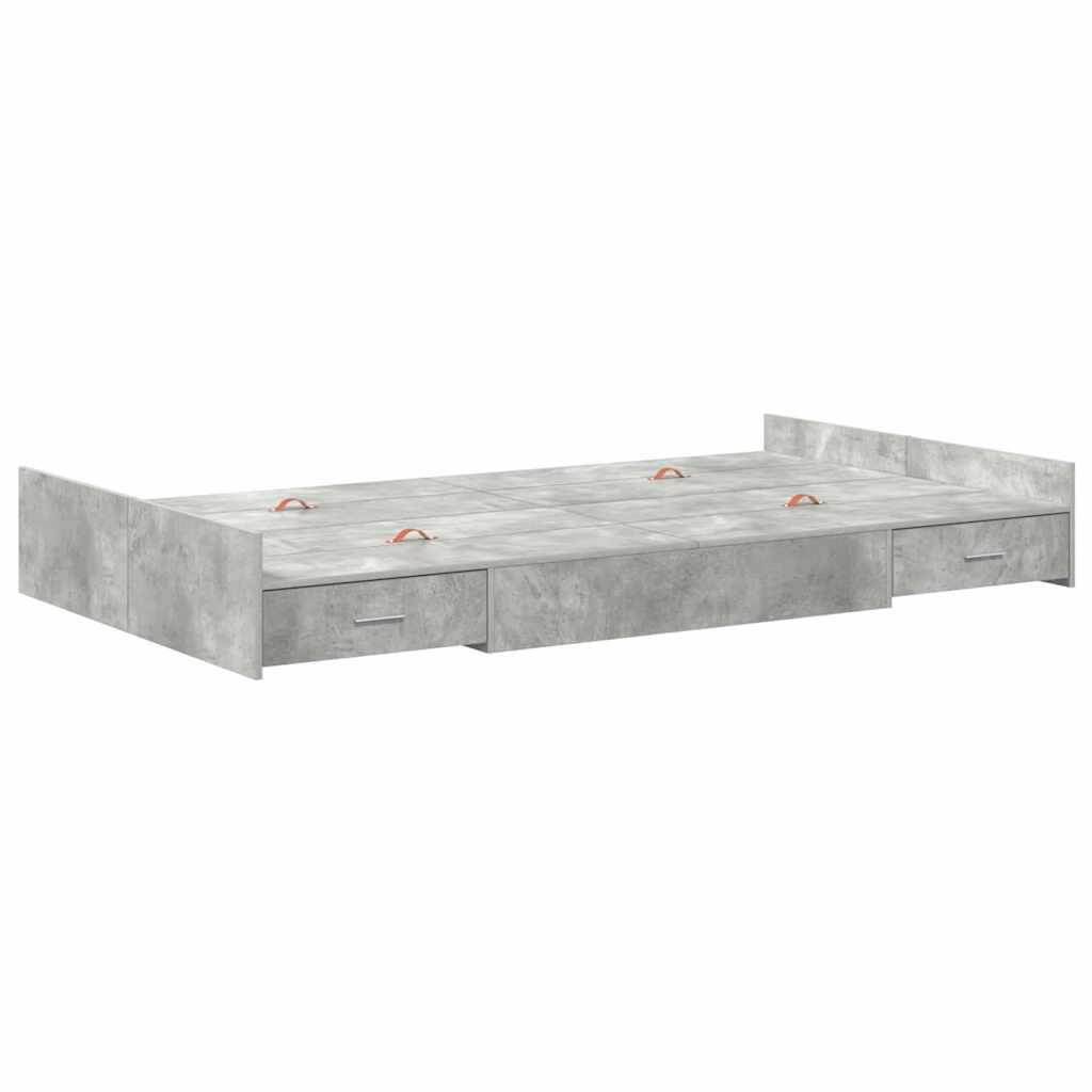 Krevet s ladicama Betonski sivi 120 x 200 cm Konstruirano drvo