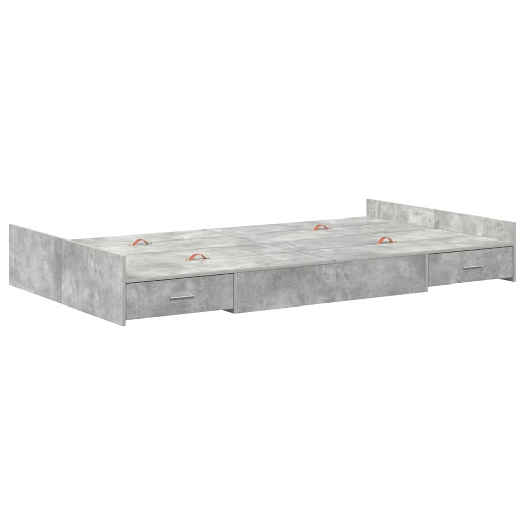 Krevet s ladicama Betonski sivi 120 x 200 cm Konstruirano drvo