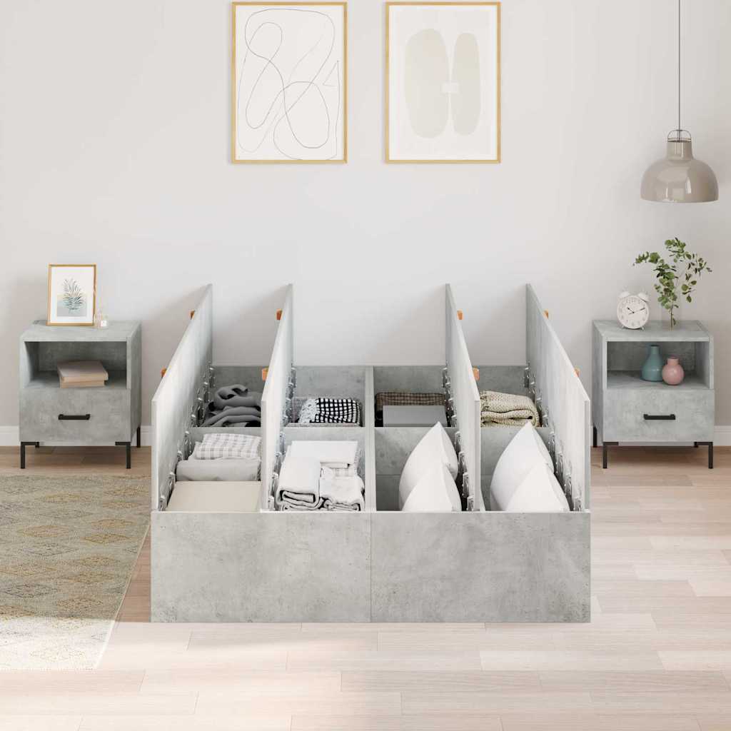 Krevet s ladicama Betonski sivi 120 x 200 cm Konstruirano drvo