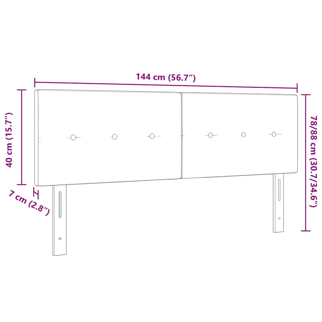 Uzglavlje podesivo po visini s uzglavljem Crna 144 cm tkanina