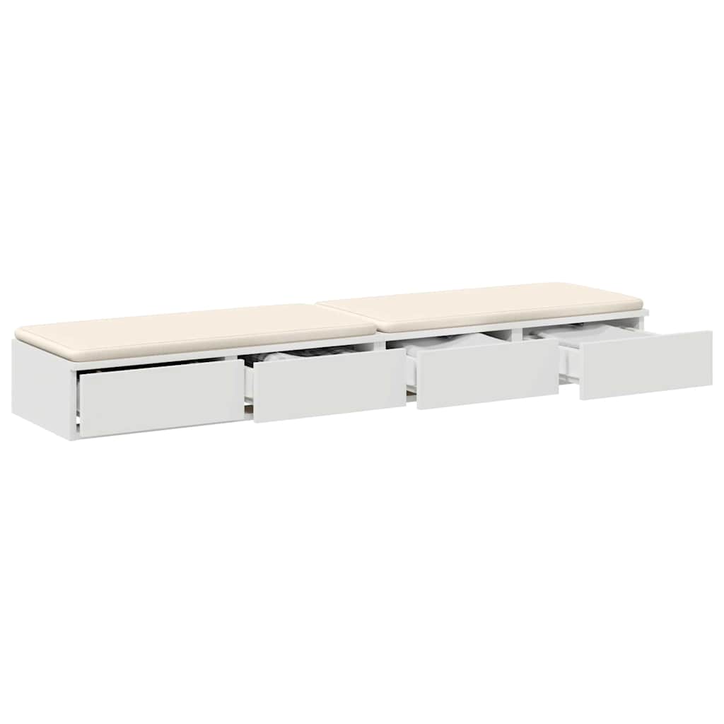 Ladice za krevet Bijelo 160 x 36,5 x 16,5 cm Konstruirano drvo