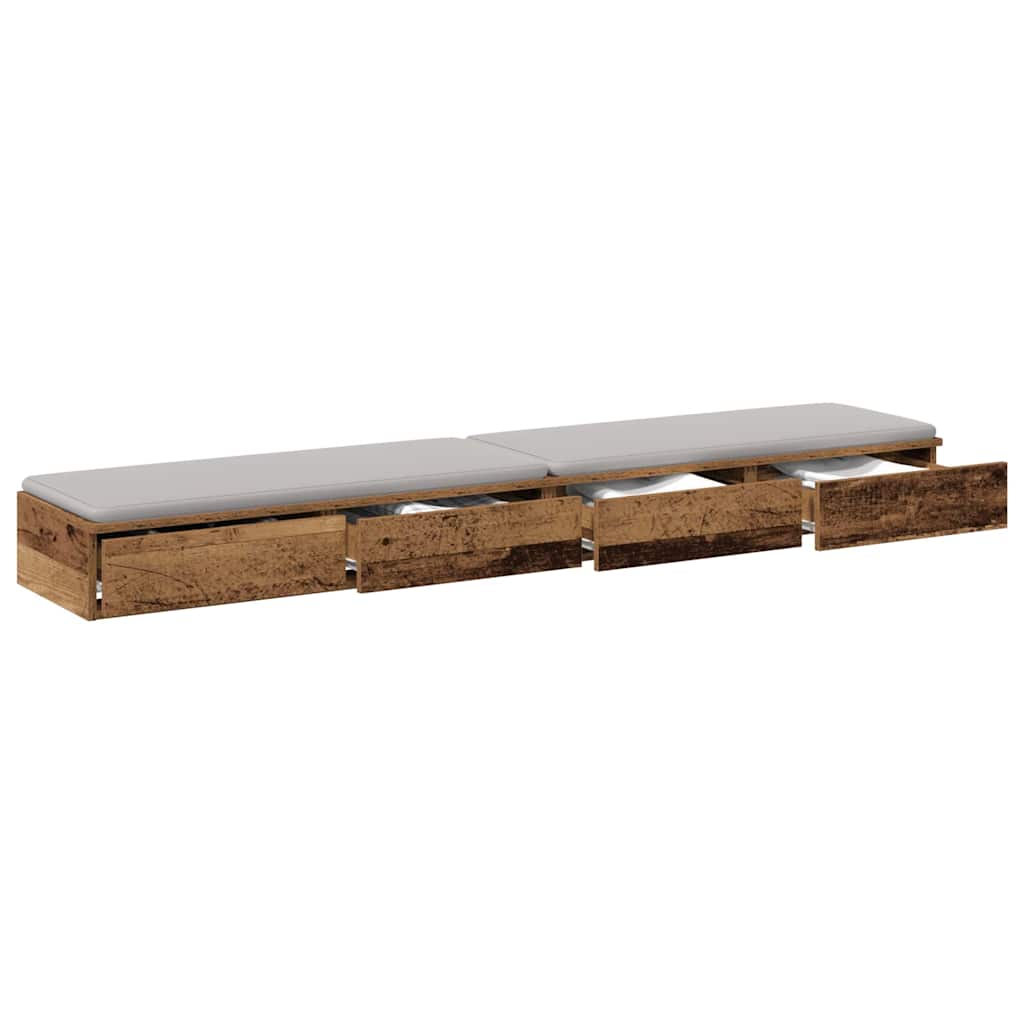 Ladice za krevet s ladicama Staro drvo 180 x 36,5 x 16,5 cm