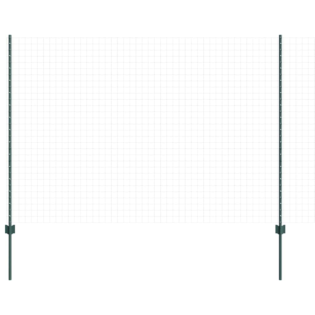 Ugrađeni stup za ogradu 44 kom. Zelena 200 cm