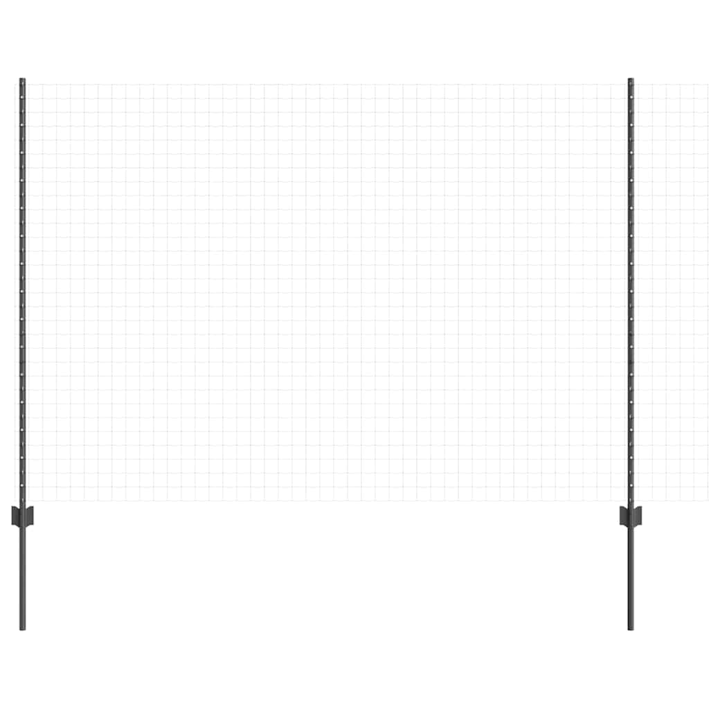 Ugrađeni stup za ogradu 44 kom. Siva 200 cm