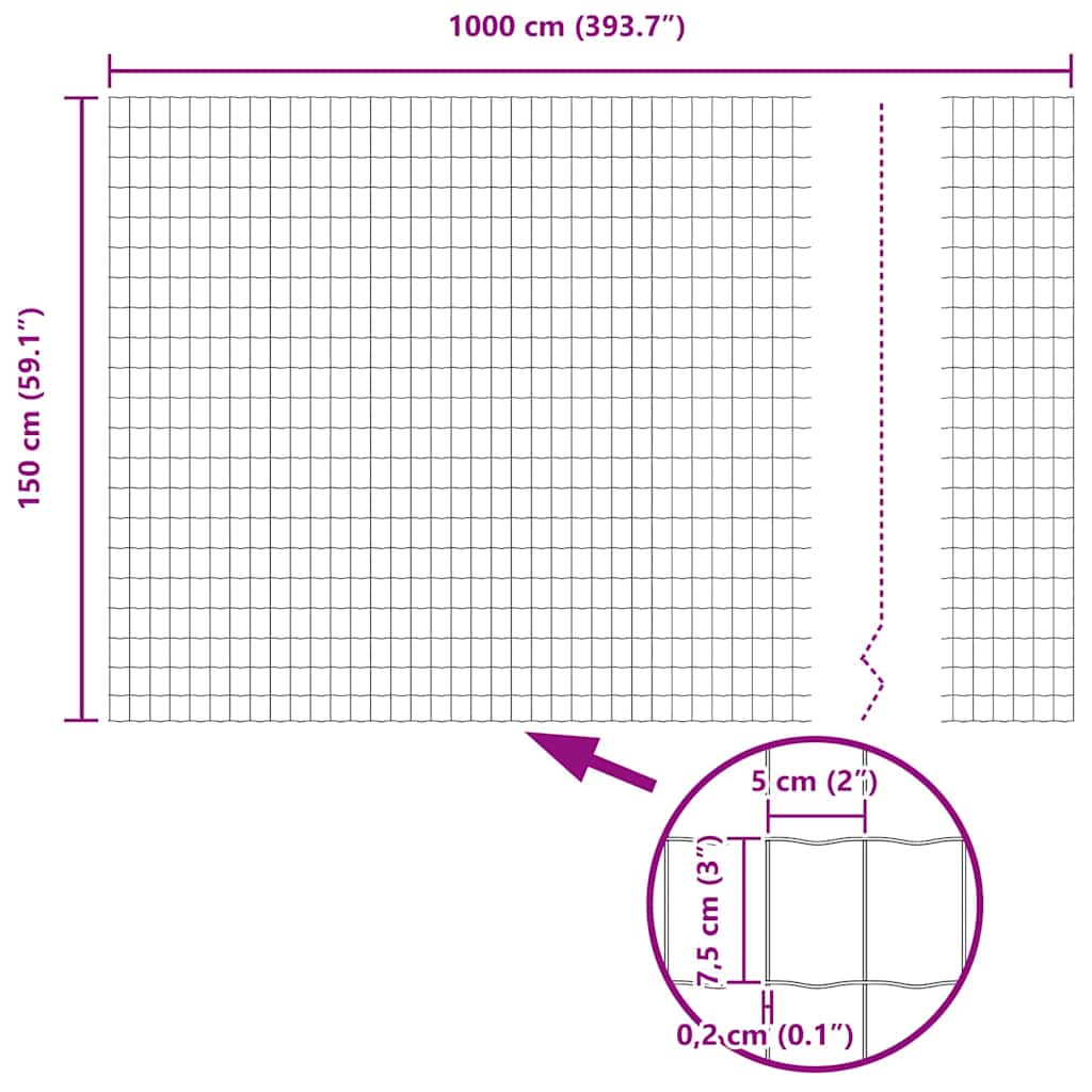 Zavarena žičana ograda 10 x 1,5 m (Š x V) Čelik premazan PVC-om