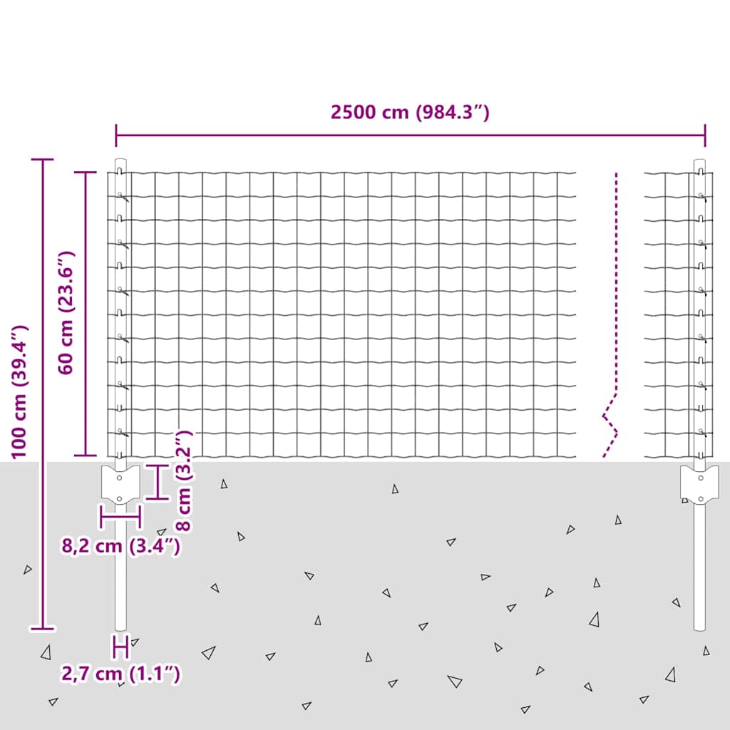 Zavarena žičana ograda 25 x 0,6 m (Š x V) Čelik premazan PVC-om