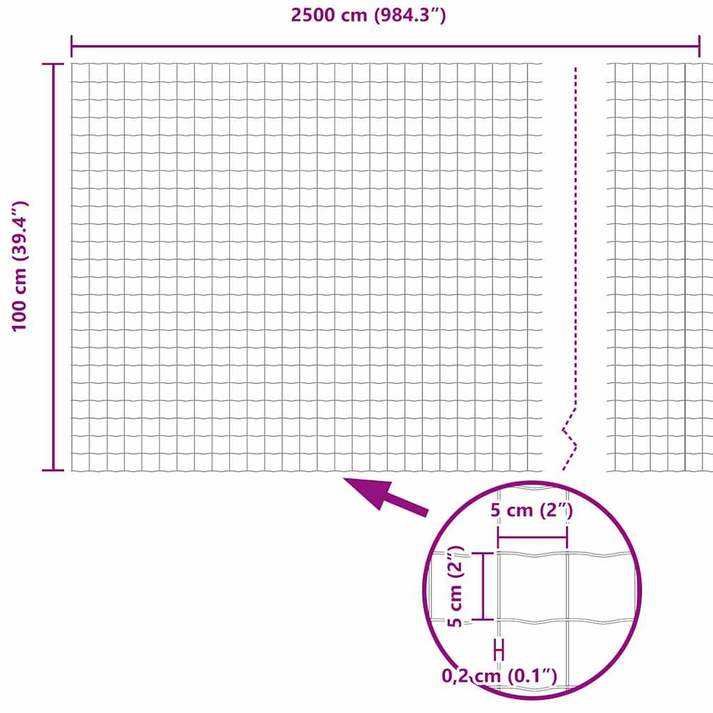 Zavarena žičana ograda 25 x 1 m (Š x V) Čelik premazan PVC-om