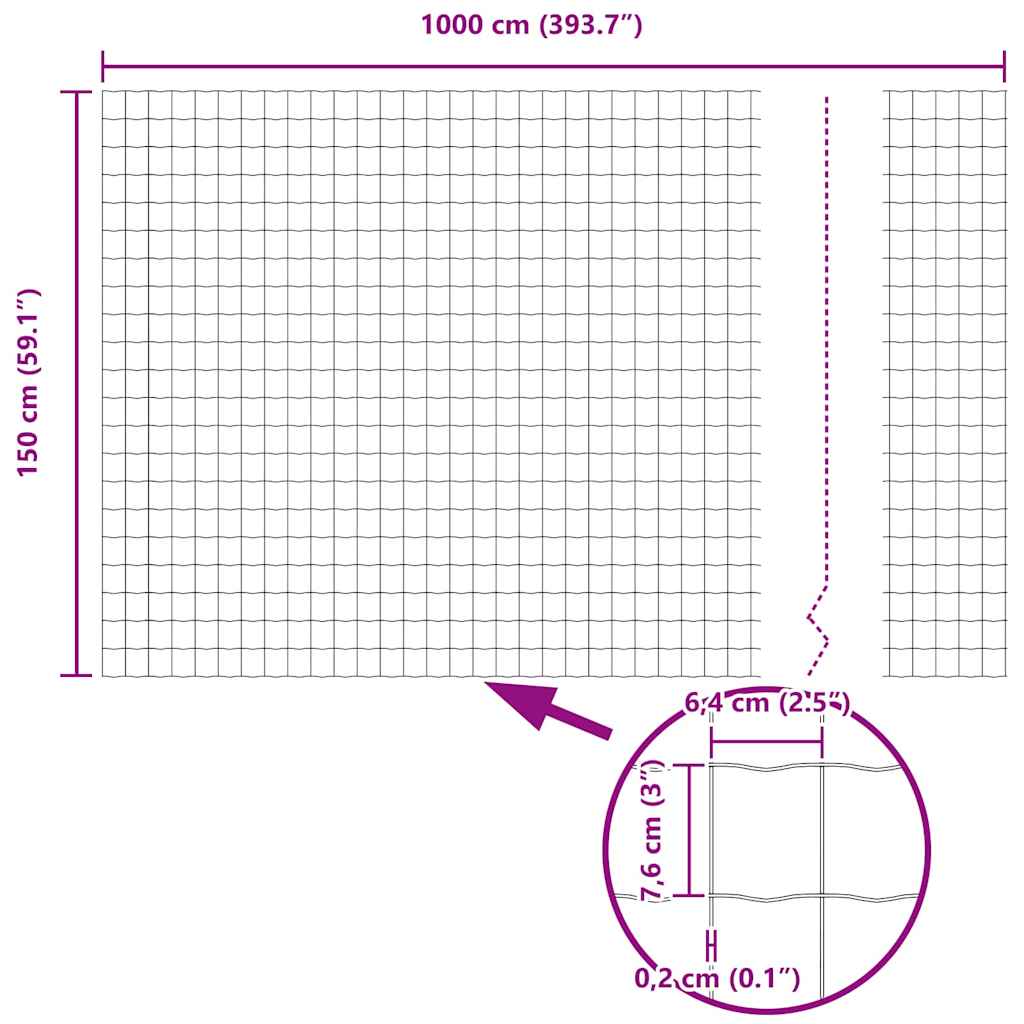 Zavarena žičana ograda 10 x 1,5 m (Š x V) Čelik premazan PVC-om