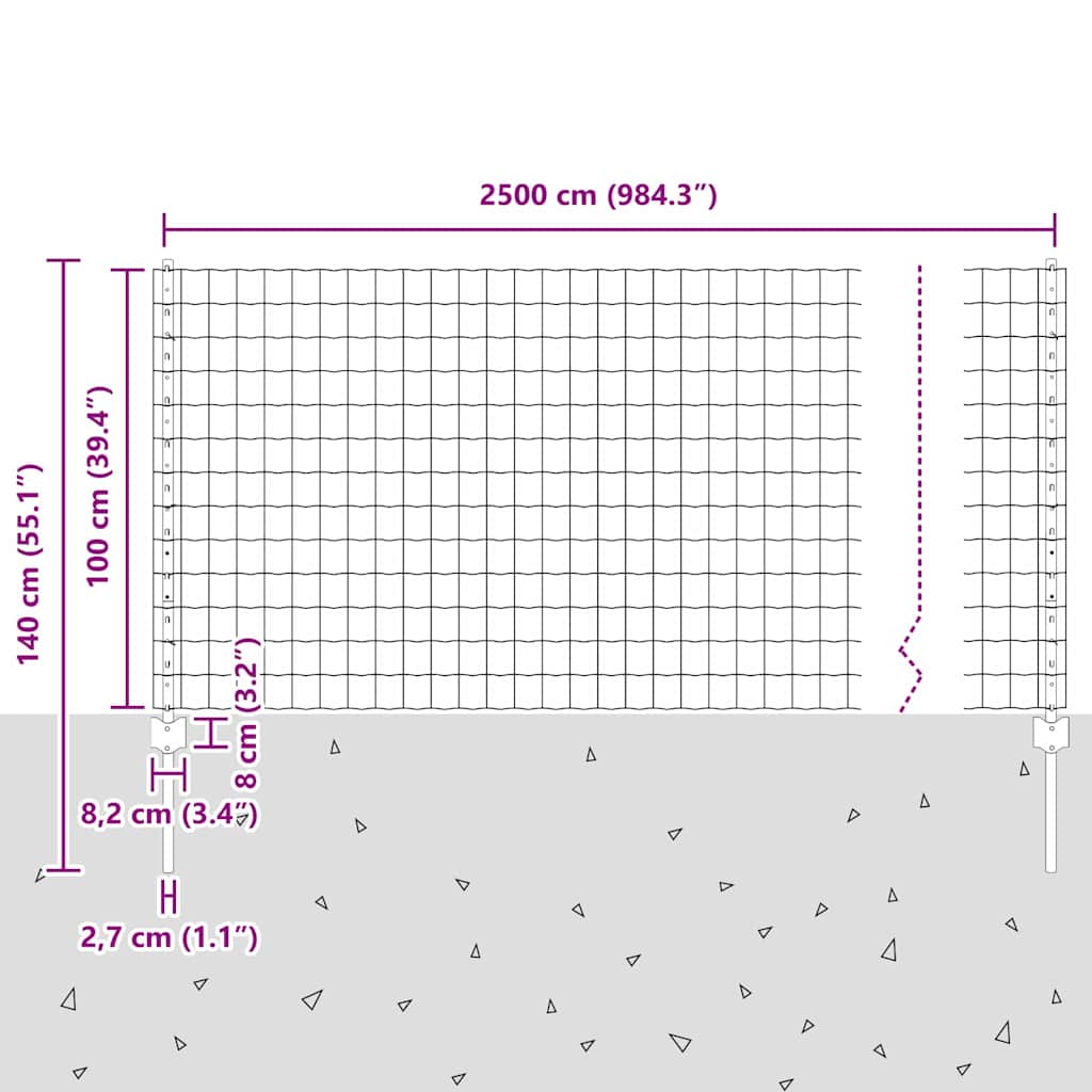 Zavarena žičana ograda 25 x 1 m (Š x V) Čelik premazan PVC-om
