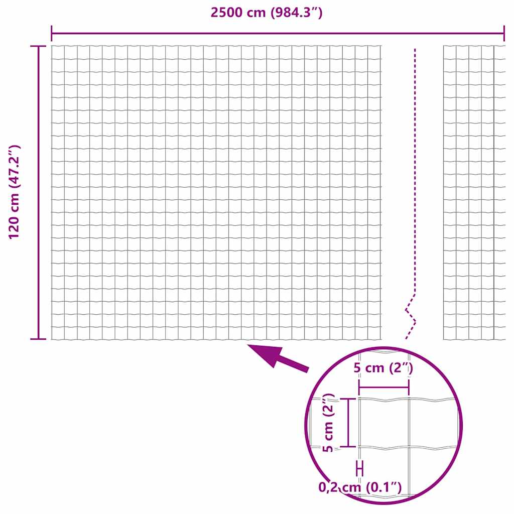 Zavarena žičana ograda 25 x 1,2 m (Š x V) Čelik premazan PVC-om