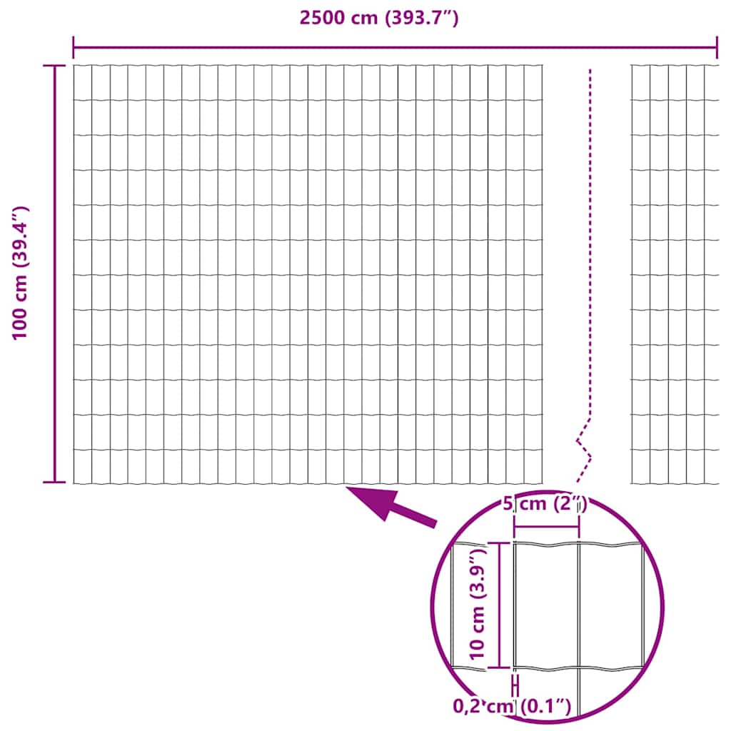 Zavarena žičana ograda 25 x 1 m (Š x V) Čelik premazan PVC-om