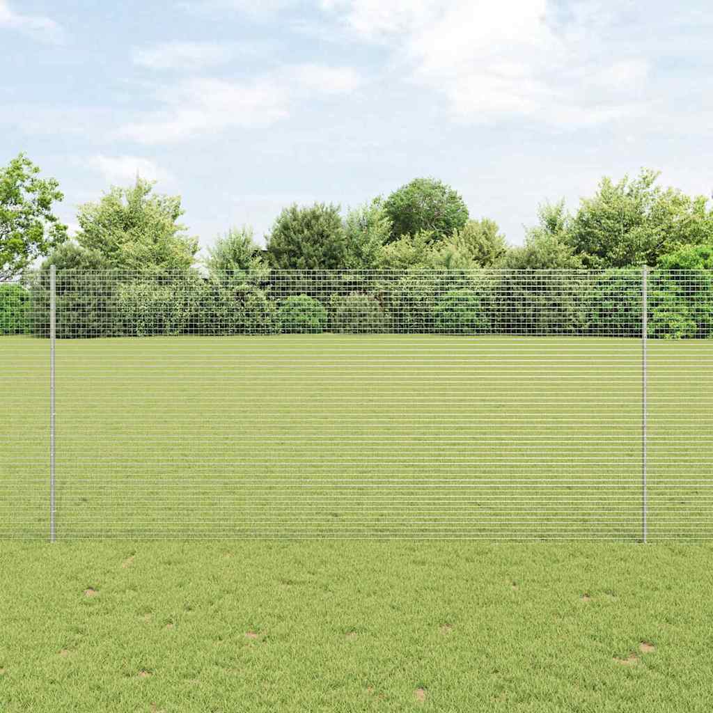 Zavarena žičana ograda s postom 10 x 1,4 m Srebrna Mreža