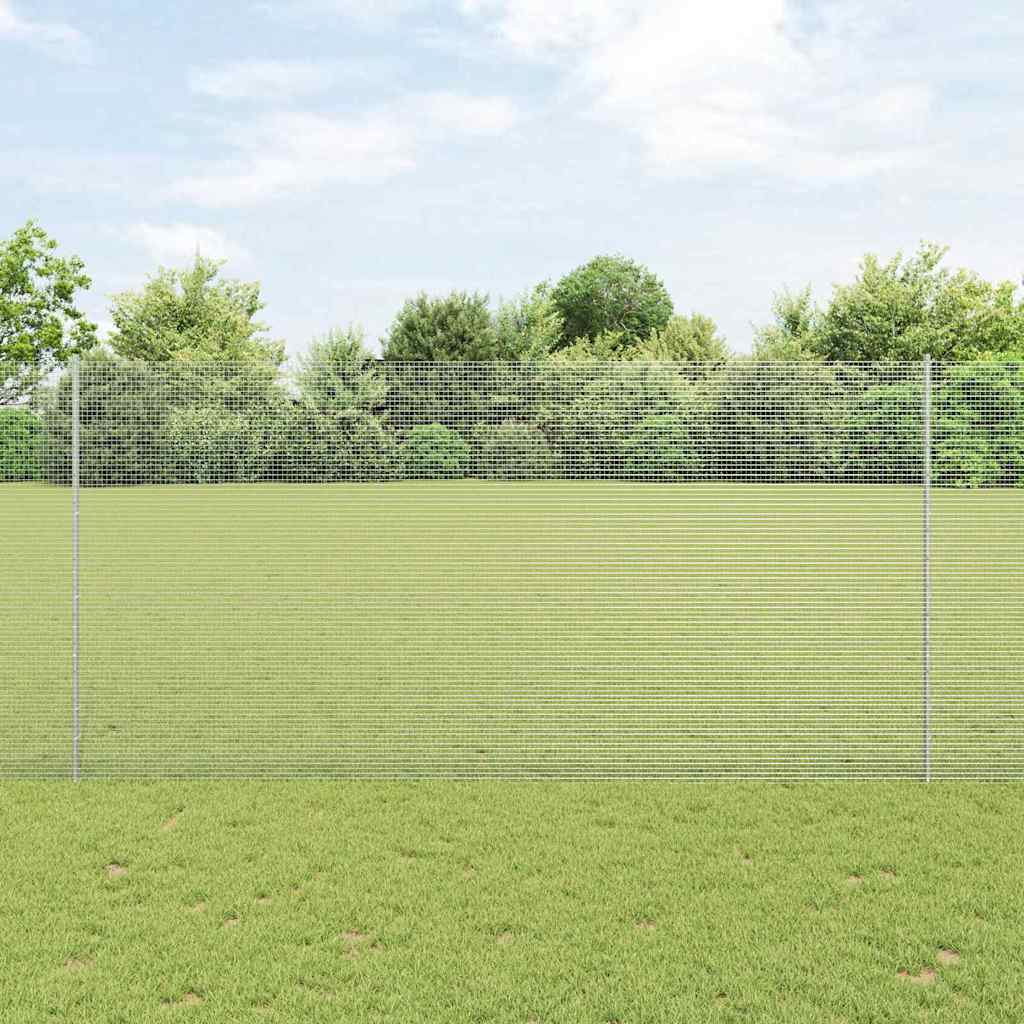 Zavarena žičana ograda s postom 10 x 1,6 m Srebrna Mreža