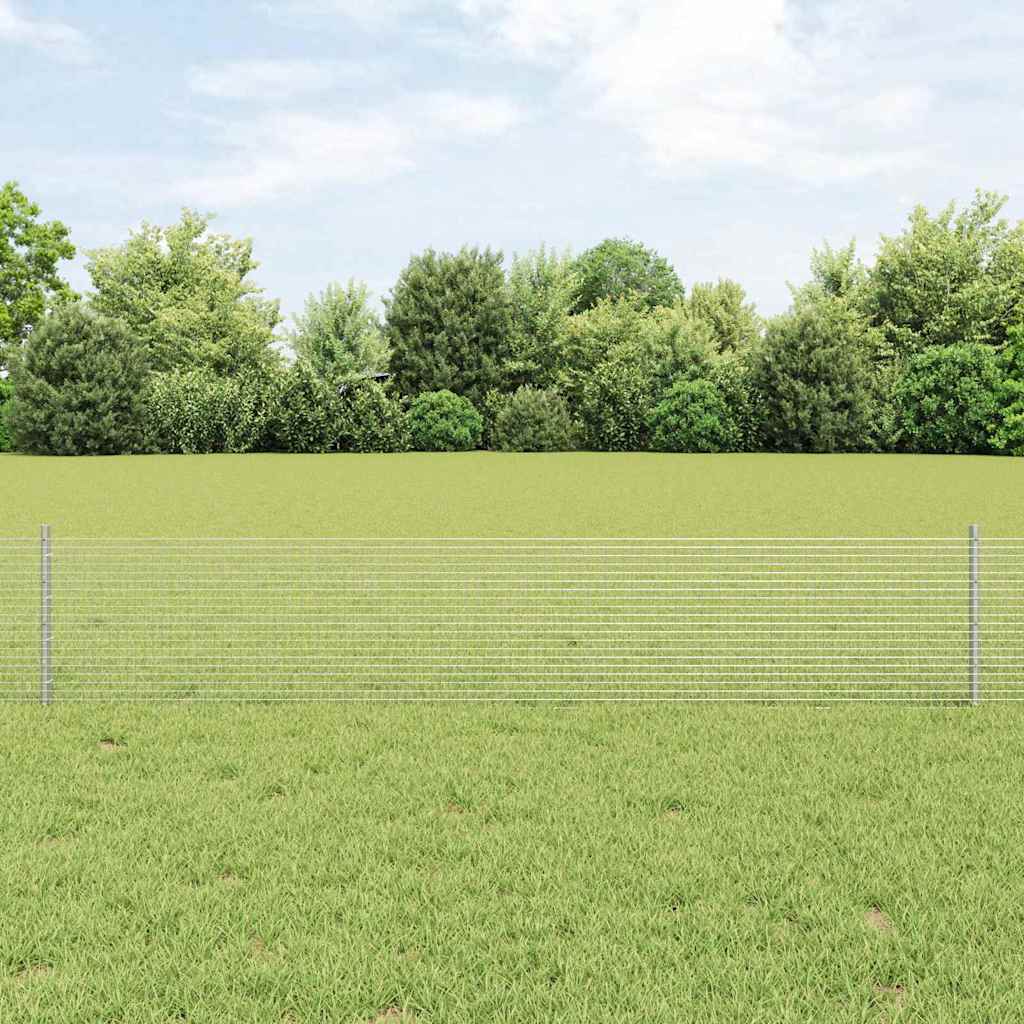 Zavarena žičana ograda s postom 25 x 0,4 m Srebrna Mreža