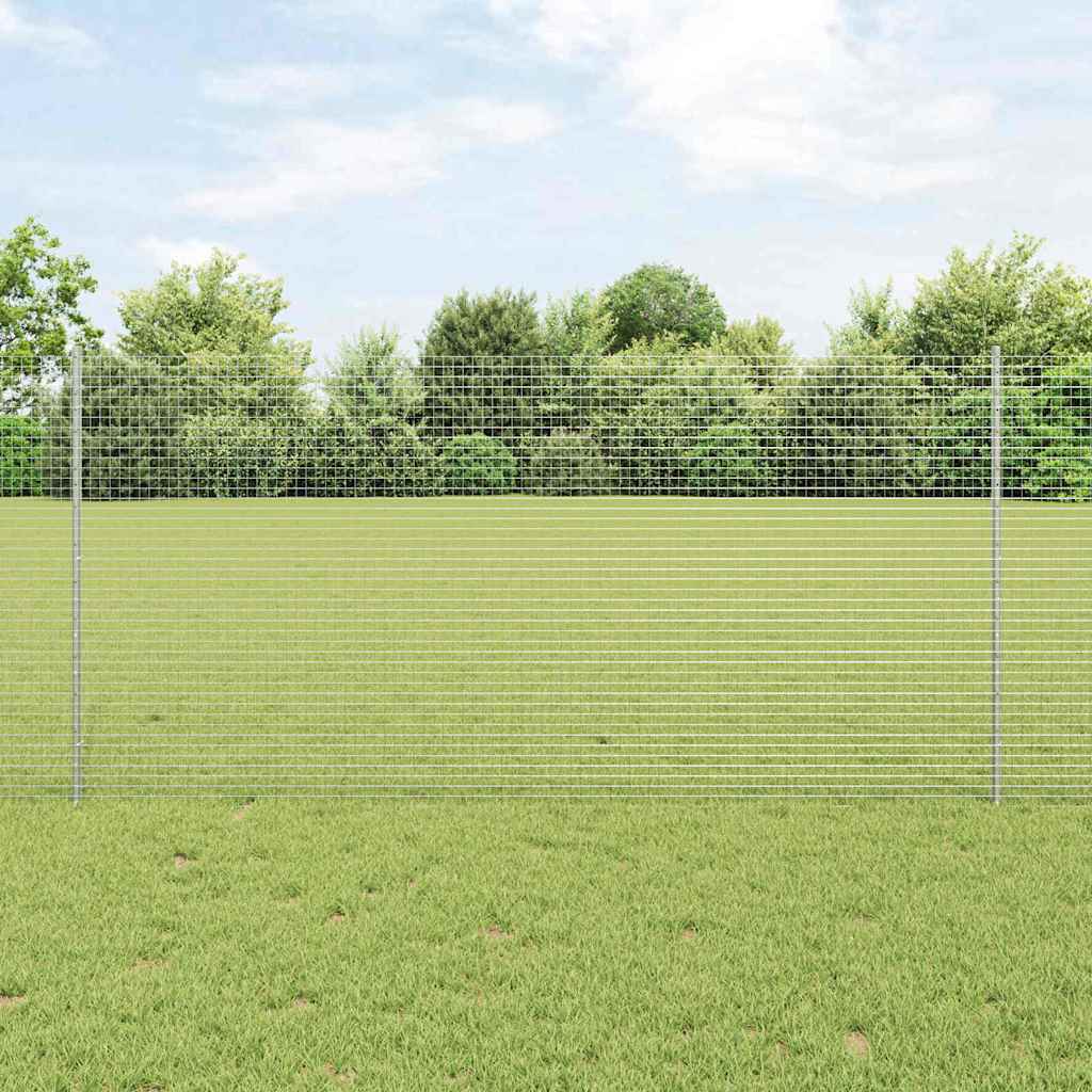 Zavarena žičana ograda s postom 25 x 1,2 m Srebrna Mreža