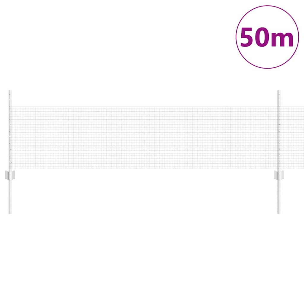 Zavarena žičana ograda s postom 50 x 0,5 m Srebrna Mreža
