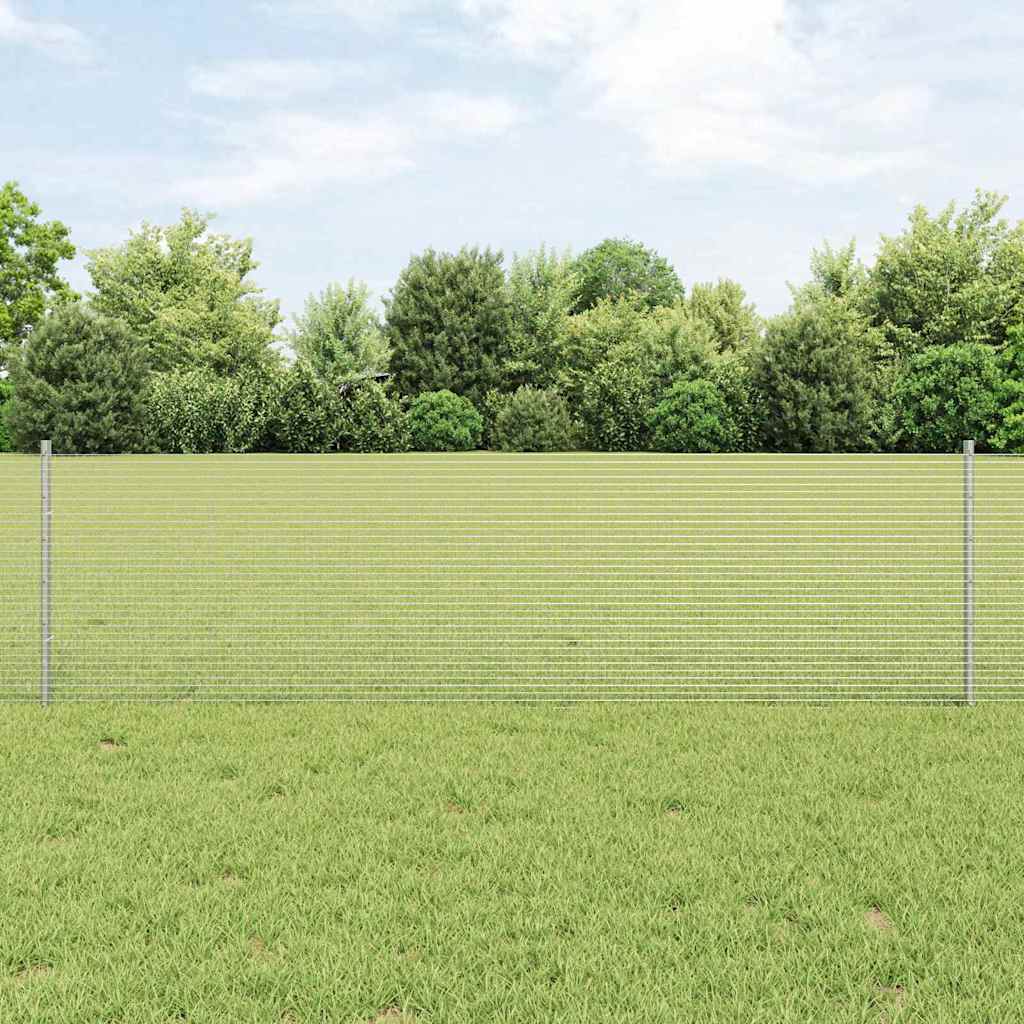 Zavarena žičana ograda s postom 50 x 0,6 m Srebrna Mreža