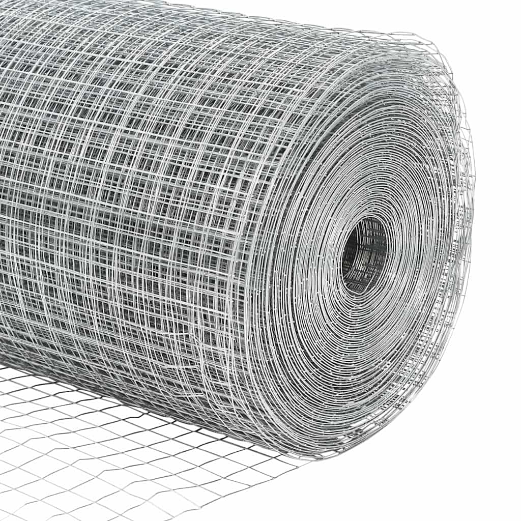 Zavarena žičana ograda s postom 50 x 0,8 m Srebrna Mreža