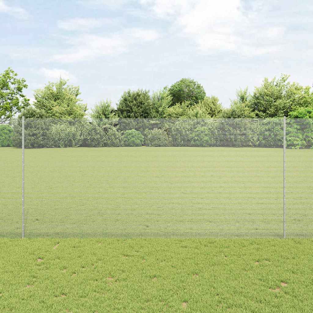 Zavarena žičana ograda s postom 50 x 1,4 m Srebrna Mreža