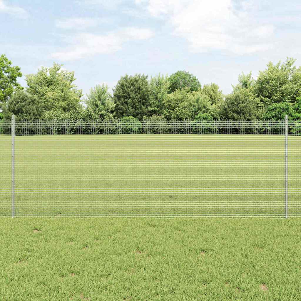 Zavarena žičana ograda s postom 100 x 0,8 m Srebrna Mreža