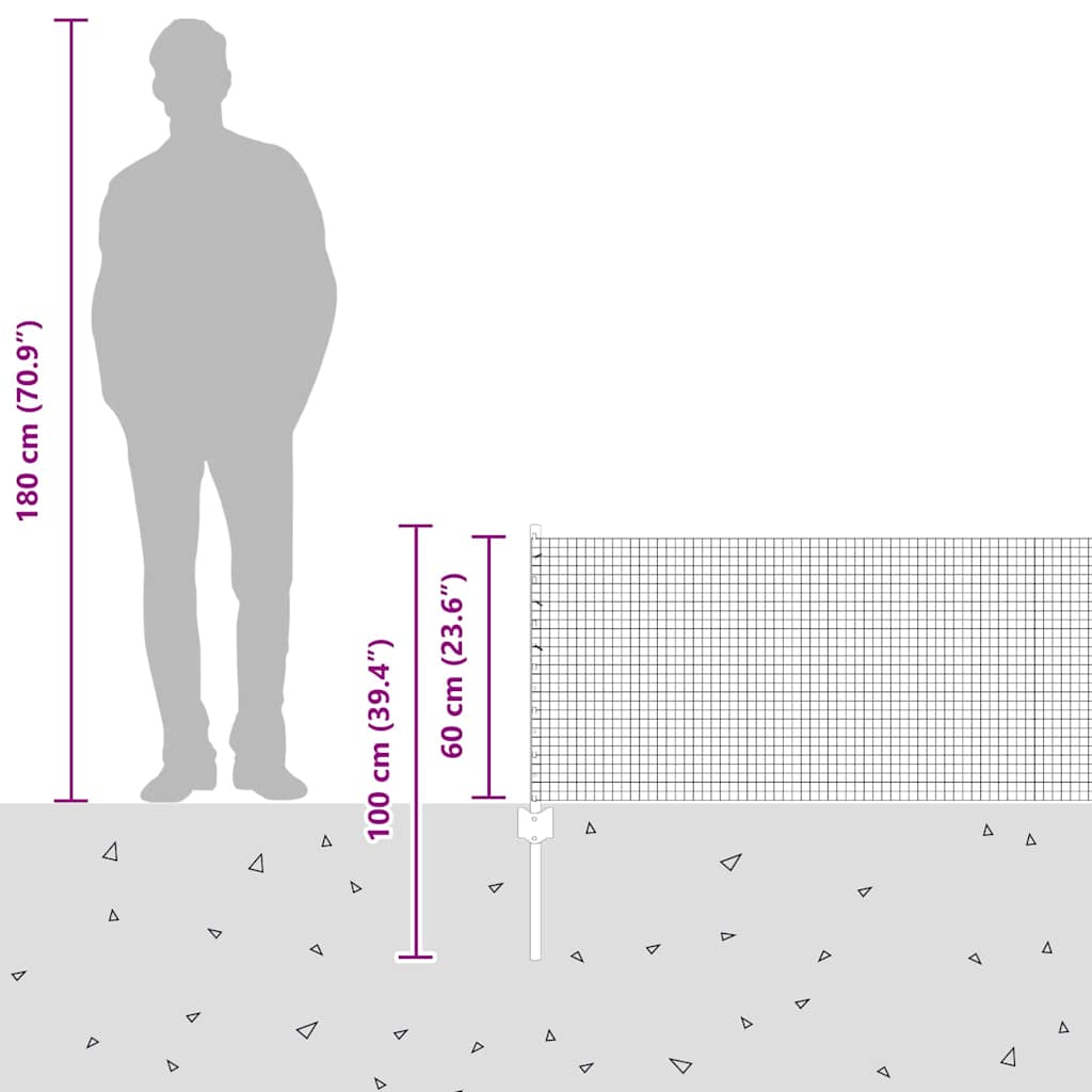 Zavarena žičana ograda s postom 10 x 0,6 m (Š x V)
