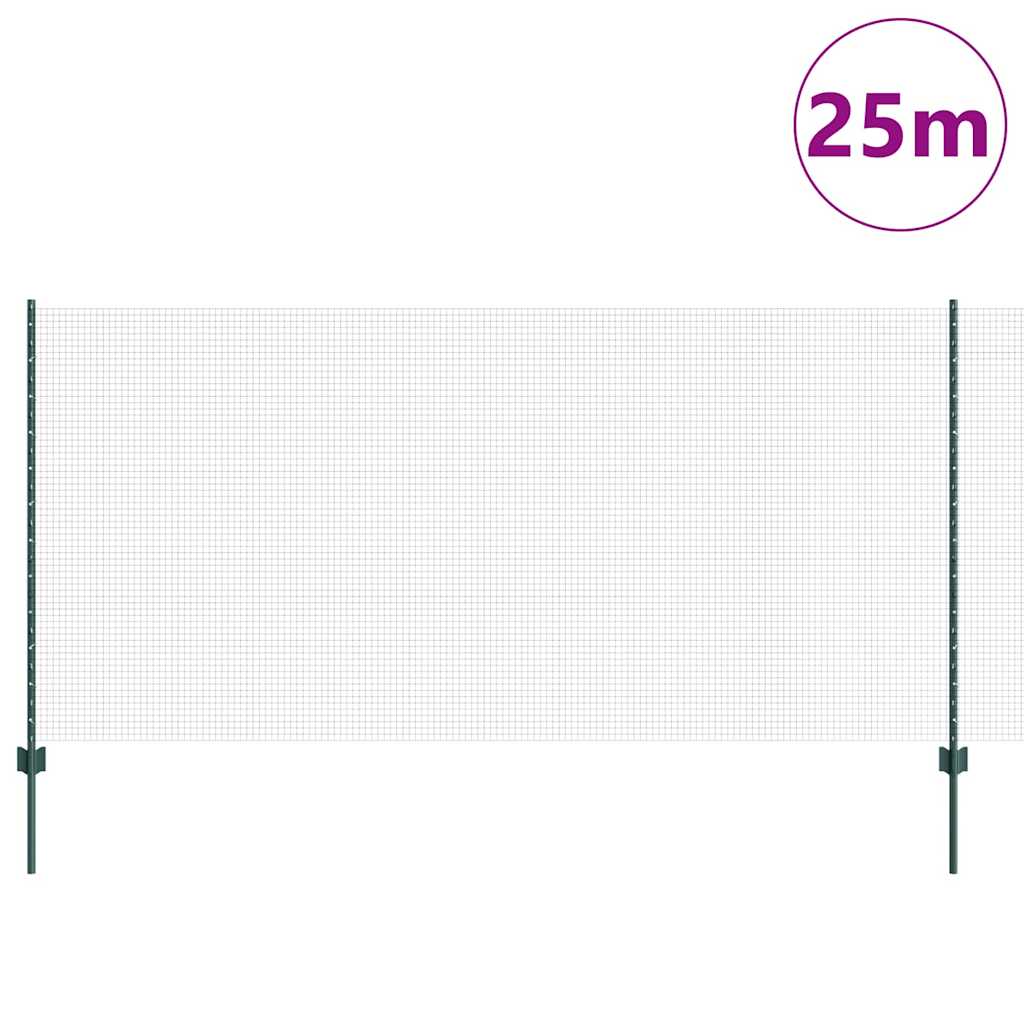 Zavarena žičana ograda s postom 25 x 1,2 m Zelena Mreža