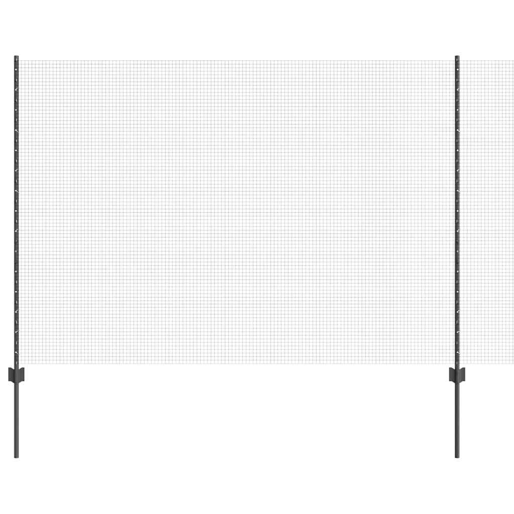 Zavarena žičana ograda s postom 10 x 1,6 m Siva Mreža
