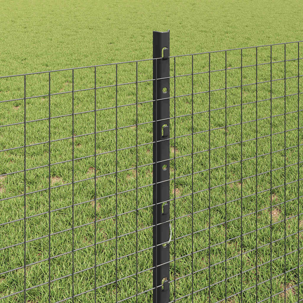 Zavarena žičana ograda s postom 25 x 0,8 m Siva Mreža