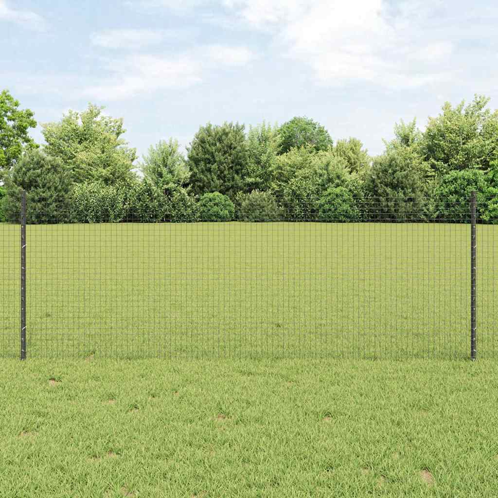 Zavarena žičana ograda s postom 25 x 0,8 m Siva Mreža