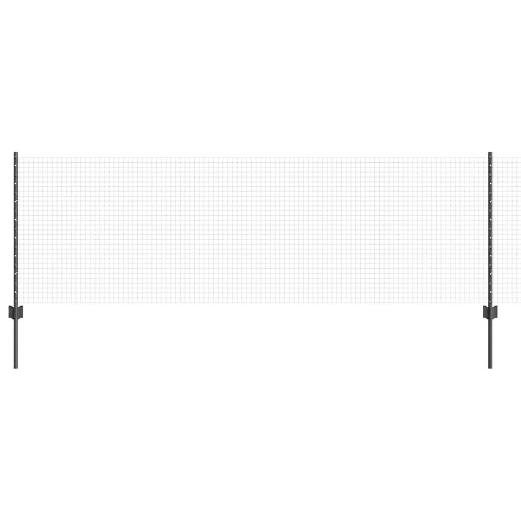 Zavarena žičana ograda s postom 25 x 0,8 m Siva Mreža