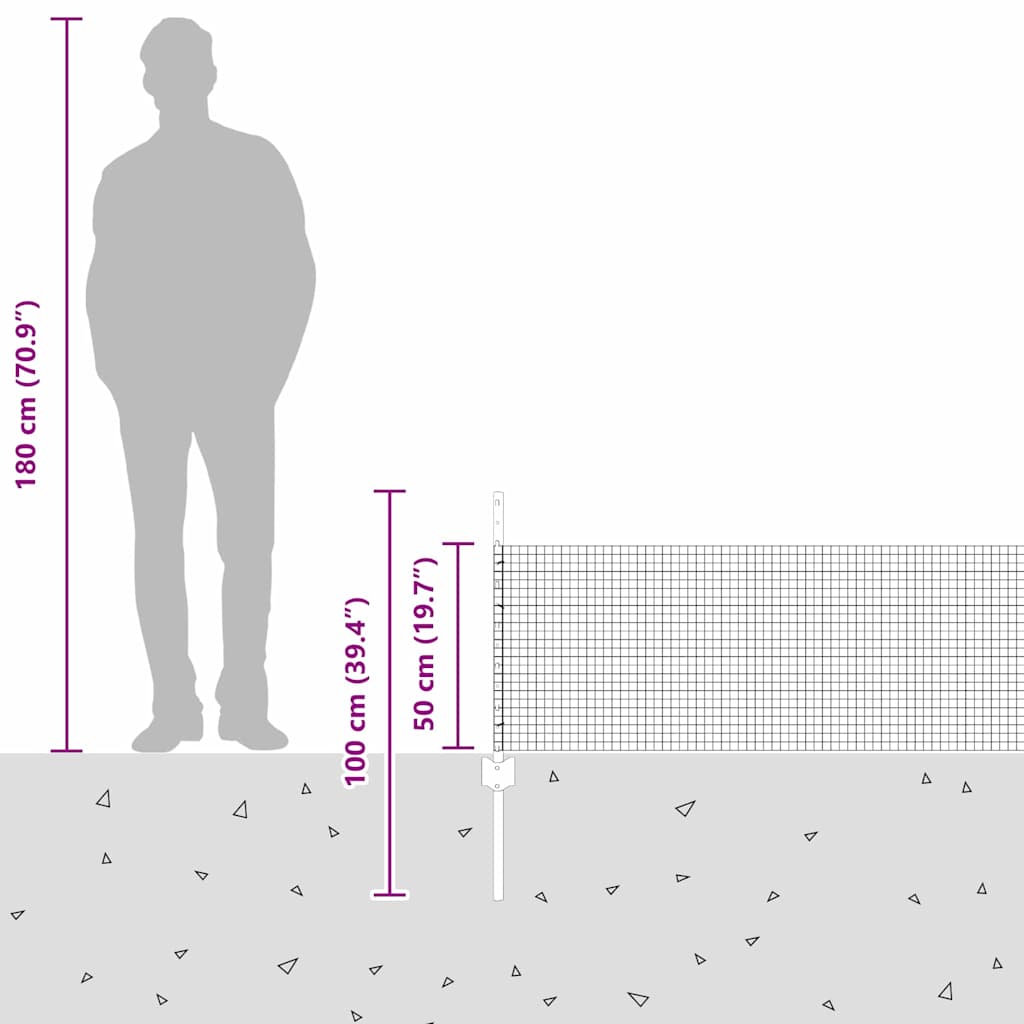 Zavarena žičana ograda s postom 50 x 0,5 m Siva Mreža